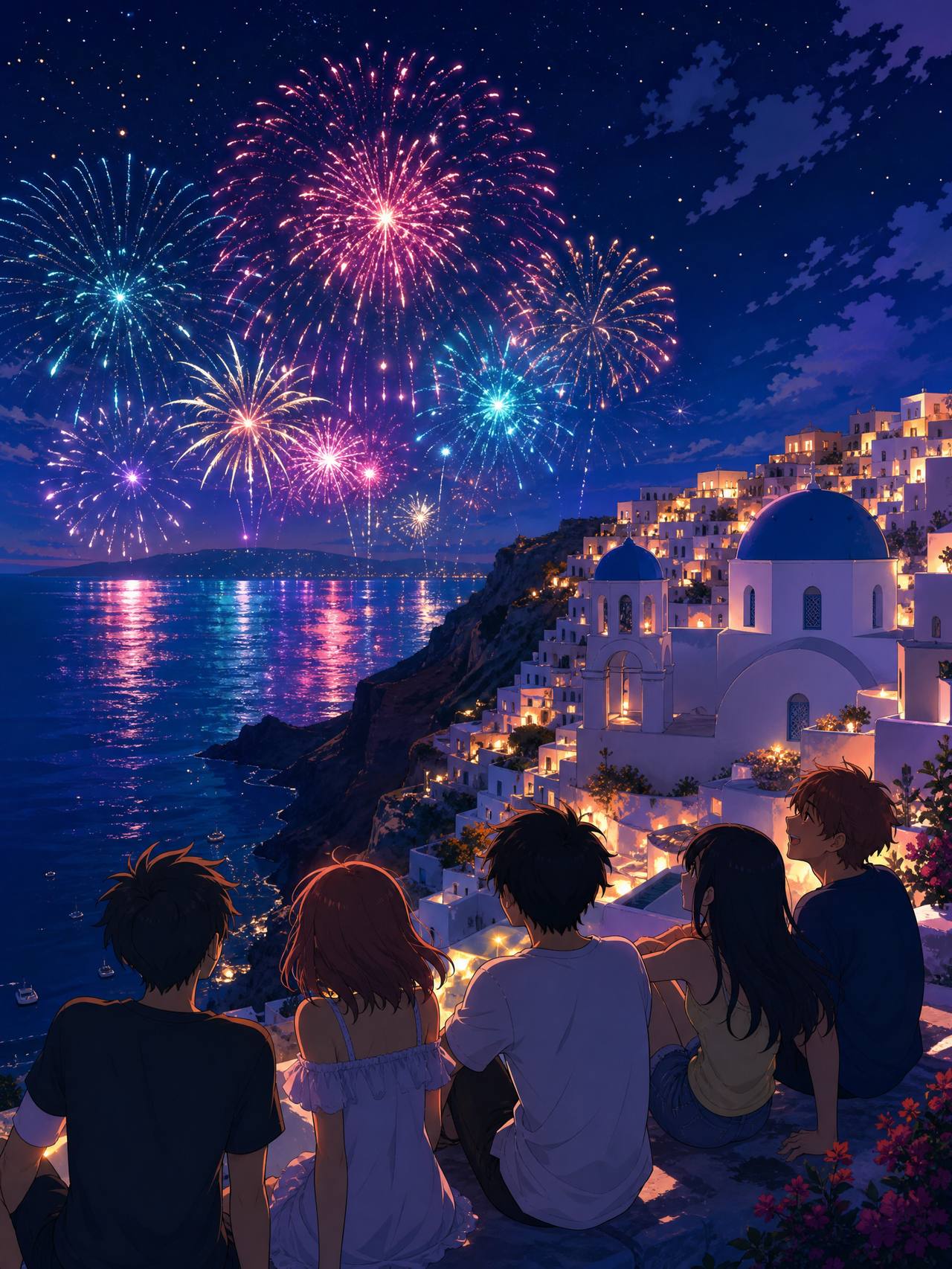 少萝教程动漫-烟花之夜AI场景动漫演示